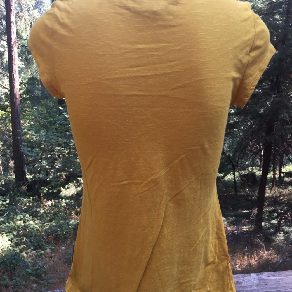 I N C international concepts mustard yellow T top - Picture 11 of 13